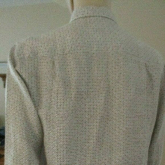 Mens 100% Linen Shirt sz M Neutral Beige Brown EUC - Picture 7 of 15